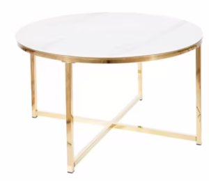 Ława SALMA 80x80 marmur/złota