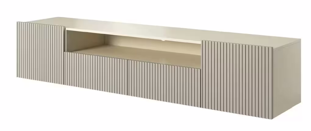 Szafka RTV wisząca Nicole 200 cm z wnęką - kaszmir / kaszmir mat